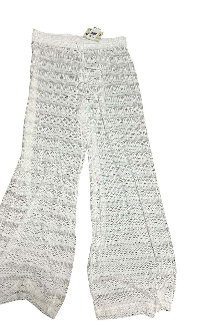Jordan Taylor White Textured Knit Beach Cover-Up Drawstring Pants